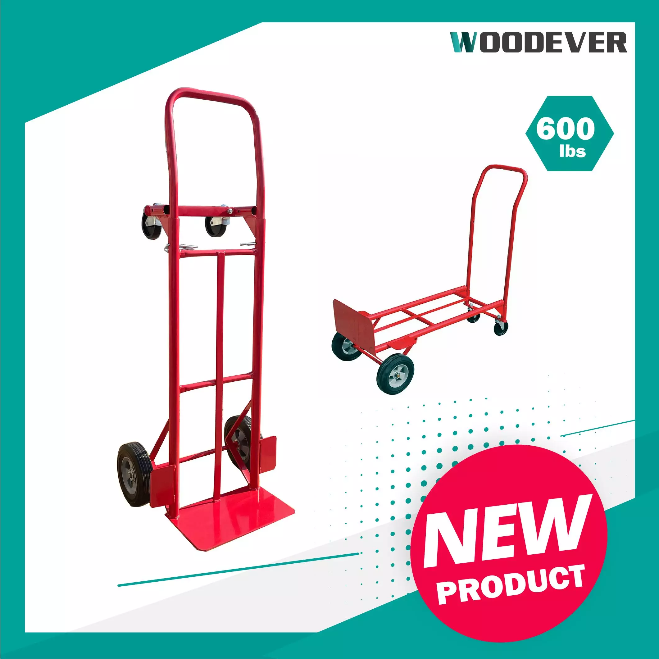 2 Way Sack-Cargo Steel Hand Truck 600lbs capacity