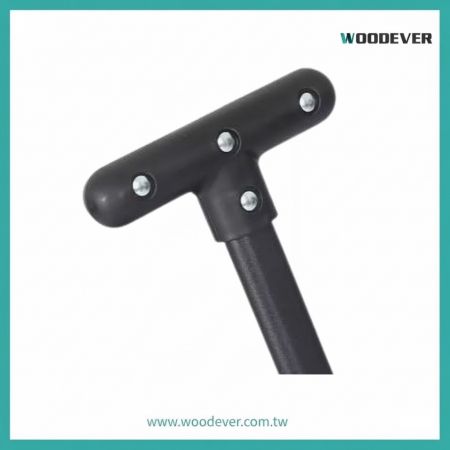 Utility wagon handle is ergonomically designed and can be freely adjusted to the user's operating height and angle.
