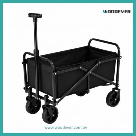 The camping trolley can be folded down to a small size for storage in all kinds of tight spaces and comes with a storage bag for use.