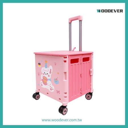 多功能爬梯折疊收納箱便攜式購物露營手推車客製化供應商 - 八輪爬梯購物手推車,輕鬆上下樓梯,可客製化印刷買菜車生產工廠