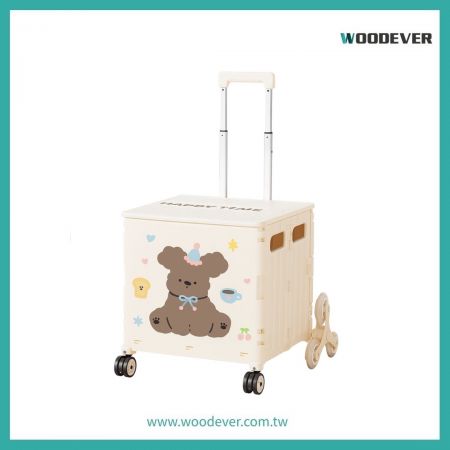 大容量客製化設計，爬梯輪萬向輪多功能爬梯折疊收納箱便攜式購物露營手推車客製化供應商 - 八輪爬梯購物手推車，輕鬆上下樓梯，可客製化印刷買菜車生產工廠