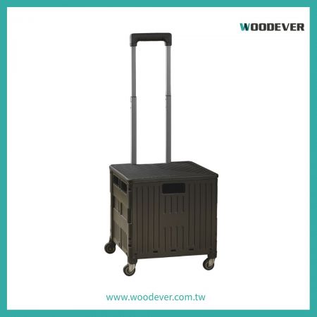 前扣式式收納蓋功能,不使用時蓋板可輕鬆滑入箱體內部後面,提升購物車的空間利用。