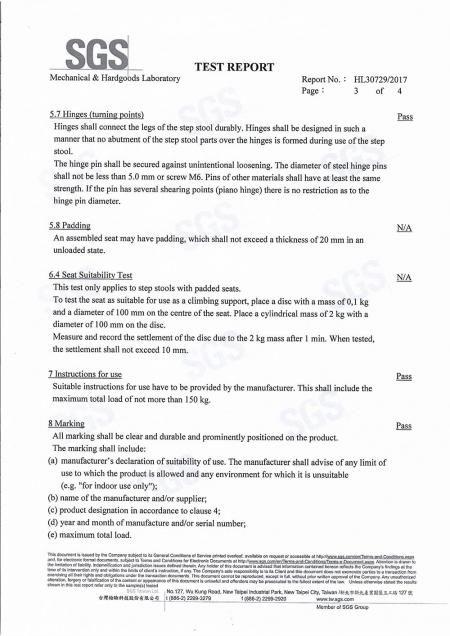 2017 2-in-1-Trittleiterwagen SGS-Testbericht