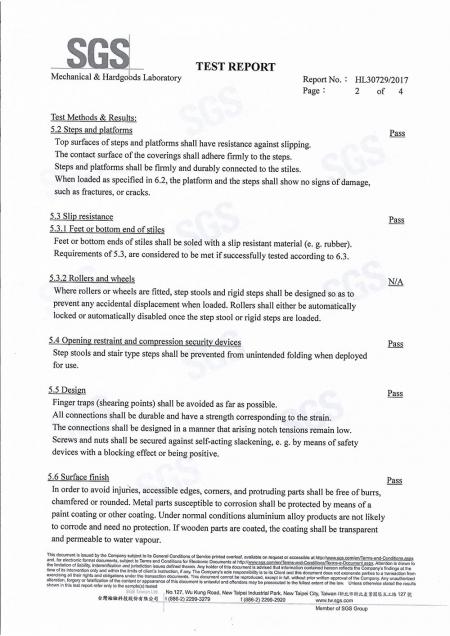 2017 2-in-1-Trittleiterwagen SGS-Testbericht