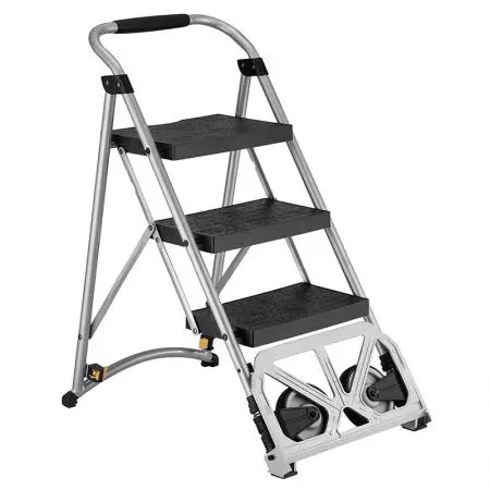 3-treden Ladder en Kar Omvormbare Opstap (Belasting 135 kg) - De 2-in-1 handtruck ladder leverancier.