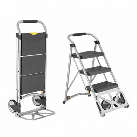 Multi-function hand truck carries objects simply and store conveniently.