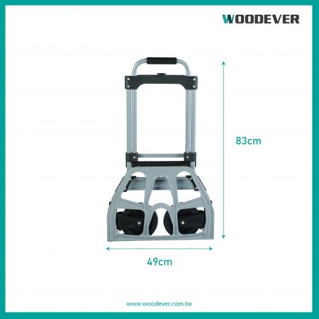 the folded size of this steel hand trolley