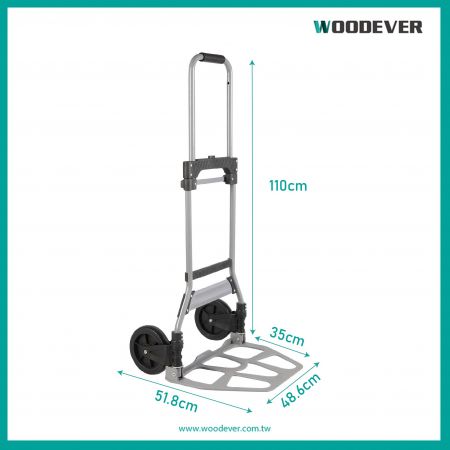 the open size of this steel hand trolley