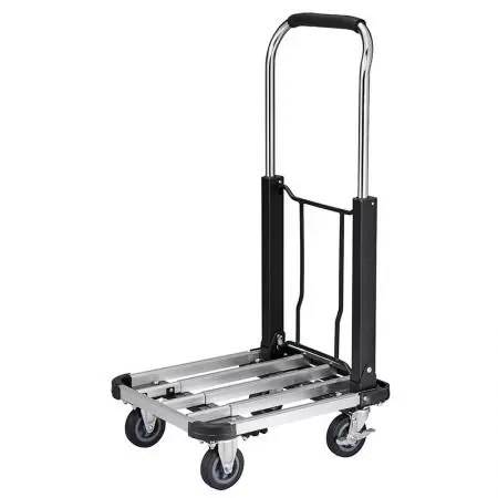 Cart is made from aluminum and partly steel.