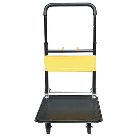 As rodas do carrinho de plataforma são de TPR.