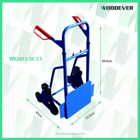 Ergonomic two-level dual handle with folding carrying handle and cargo restraint straps to secure the load.