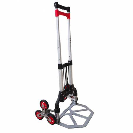 Folding convertible 6-wheels step hand truck