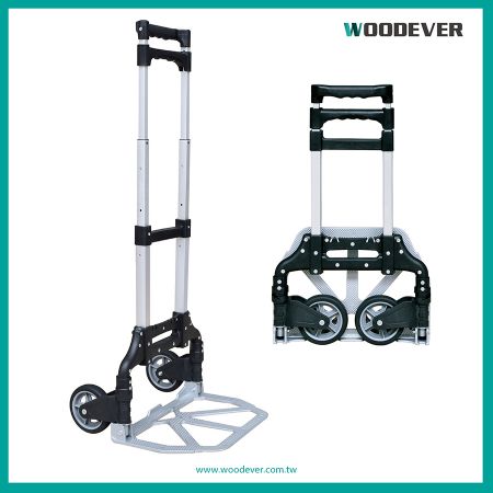 Foldable Aluminum Household Hand Truck Supplier (Loading 75 kg) - Best portable hand truck for wholesalers / B2B customers lightweight aluminum with factory price.