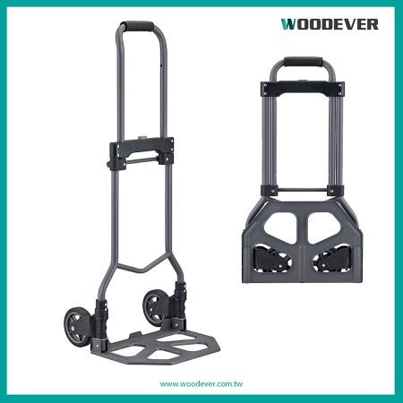 Big Plate Foldable Steel Hand Truck Maker (Loading 75kg) - Large plate steel folding hand truck manufactured by professional hand truck factory.