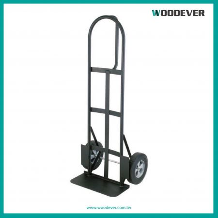 Heavy-Duty Solid Rubber Wheels Steel Hand Truck Supplier (Loading 360 Kg) - D-shaped Handle Steel Hand Trolley with 800 lbs loading capacity.