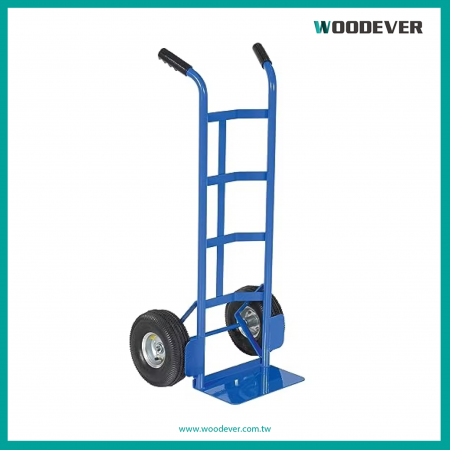 Industrial Steel Hand Truck with Dual Handle and Pneumatic Wheels Hand Sack Truck Supplier - Industrial Steel Trolley with Double Handles and Pneumatic Tire Wheels Wholesale