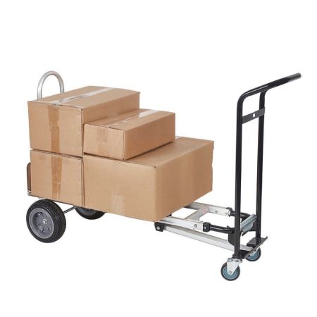 Convertible four-wheel flatbed trolley, increase load capacity and save time for moving.
