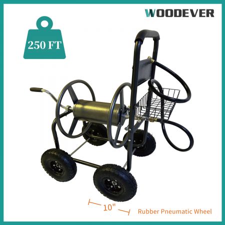 As a global professional rolling hose cart supplier, our hose carts are equipped with four 10-inch rubber wheels, designed for durability and long-term use on various terrains.