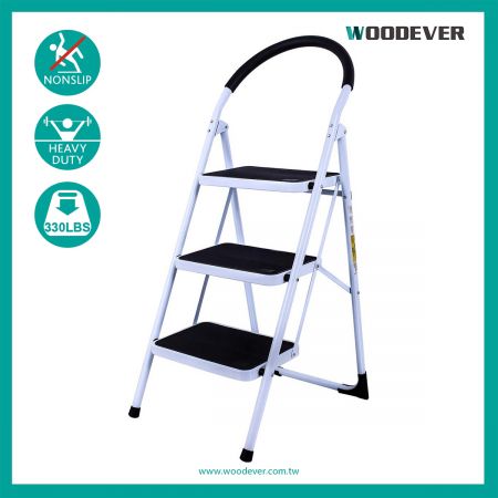 330lbs Folding Step Stool With Handle - Manufacturing Factory - The best foldable step stool for households, offices, and garages; manufactured by a professional step ladder manufacturer.
