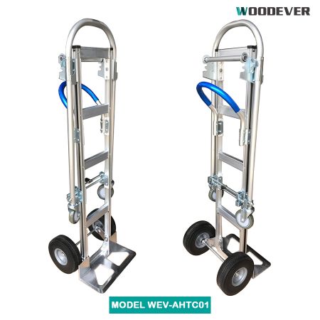 250kg load high-quality aluminum collapsible industrial trolley with extra wide nose plate.