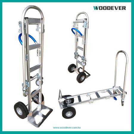 Factory Price Aluminum 2 in 1 Convertible Hand Truck Dolly Cart 550lbs Capacity