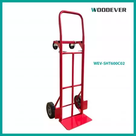 carrinho de mão conversível 2 em 1 permite capacidade de 600 lb tanto verticalmente quanto horizontalmente
