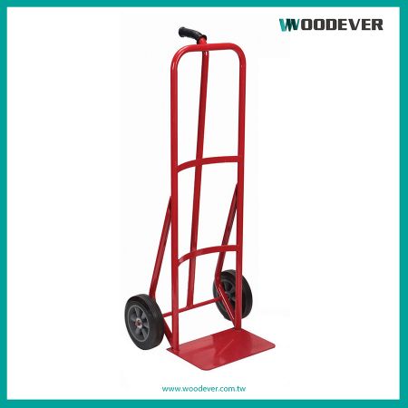Pneumatic Steel 600lbs 2-in-1 Convertible Hand Truck - Curved back and solid rubber wheels can be used for transporting heavy loads up to 600 lb