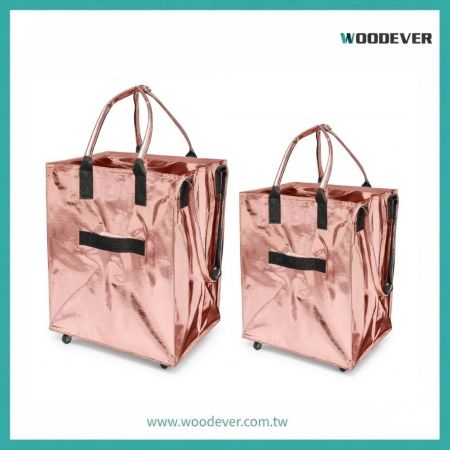 攜帶式採購大容量摺疊購物拉車袋、輕便手提袋|ODM OEM客製化禮贈品 - 茂禾四輪摺疊購物車買菜車製造工廠,蓋子為隱藏式收納蓋設計,並提供全方位材質與輪子選擇,輪子有兩輪、四輪、八輪,輪子可附帶煞車系統與361度旋轉功能,在戶外全地形皆可使用,歡迎企業商業或政府機構等禮贈品公司詢問。