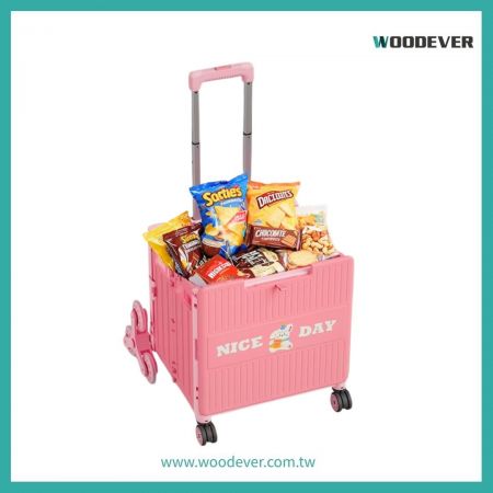 茂禾爬梯輪萬向輪摺疊購物手推車可摺疊四輪皆為萬向輪，後輪帶煞車