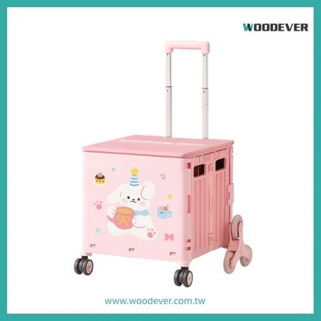 大容量客製化設計，爬梯輪萬向輪多功能爬梯折疊收納箱便攜式購物露營手推車客製化供應商 - 八輪爬梯購物手推車，輕鬆上下樓梯，可客製化印刷買菜車生產工廠