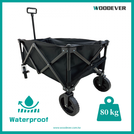 Carrinho de acampamento em aço removível e dobrável com freio e tecido de oxford em PVC - Carrinho de acampamento em aço para todo terreno ao ar livre com tecido de oxford em PVC à prova d'água, design dobrável para fácil transporte ao redor do mundo.