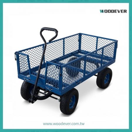 Chariot à benne basculante lourd professionnel à 4 roues WEWB-SC05 : la solution industrielle pour la manutention de matériaux en grande quantité - WOODEVER La fabrique de chariots de jardin WOODEVER a plus de 21 ans d'expérience dans l'exportation de chariots à tuyau, offrant aux acheteurs mondiaux les solutions de chariot les plus adaptées et des prix de gros compétitifs.