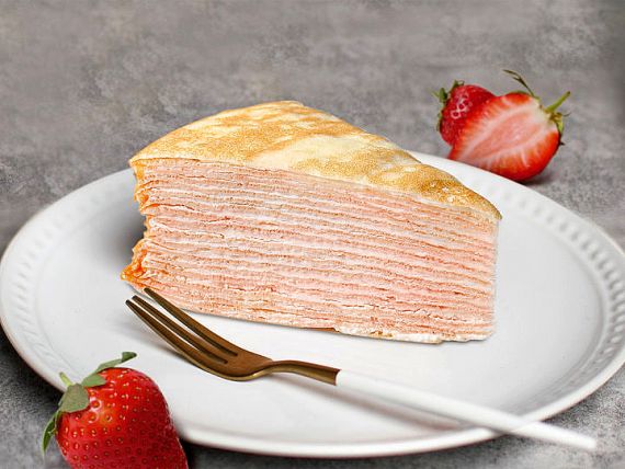 Strawberry Mille Crepe Cake