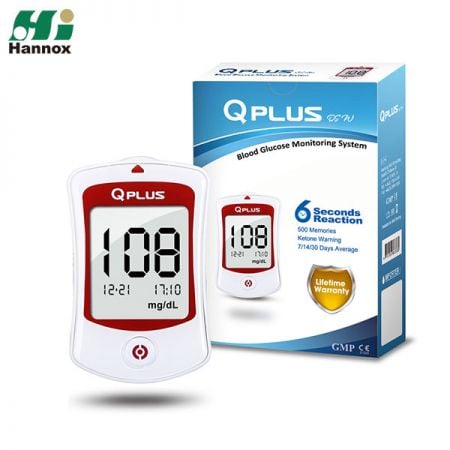 Kit Medidor de Glicose no Sangue (Q-PLUS) - Sistema de monitoramento de glicose no sangue