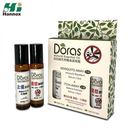 天然精油防蚊/止癢滾珠瓶 - 朵拉絲天然精油防蚊止癢滾珠瓶組