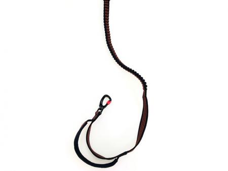 Bungee dog leash with padded handle and reflective threads