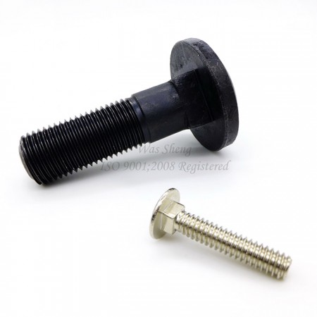 Steel Fully Threaded Square Neck Carriage Bolts Black Finish