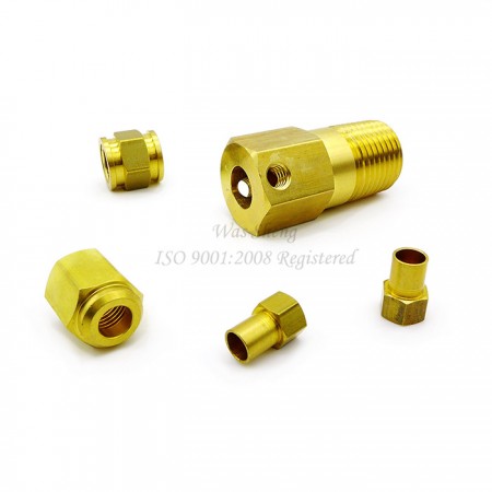 Brass Hex Coupling Nuts - This is custom fastener by CNC machining with specific fitting shape, depends on customer's request and we can produce different thread like BSP or NPT.