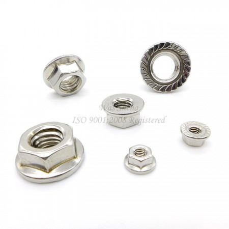 Stainless Steel Hex Serrated Flange Nuts DIN 6923, IFI