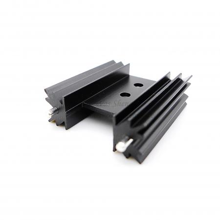 Aluminium-Extrusions-IC-Board-Kühlkörper schwarz eloxiert mit Messingstift - Aluminium-Extrusions-IC-Board-Kühlkörper schwarz eloxiert mit Messingstift