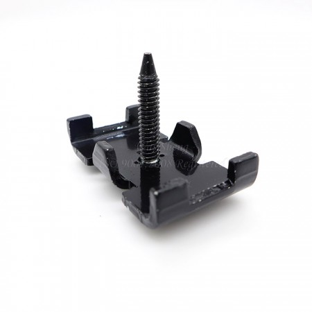 Agrafe de clôture et boulon trilobé à tête ovale, zingué noir et revêtu