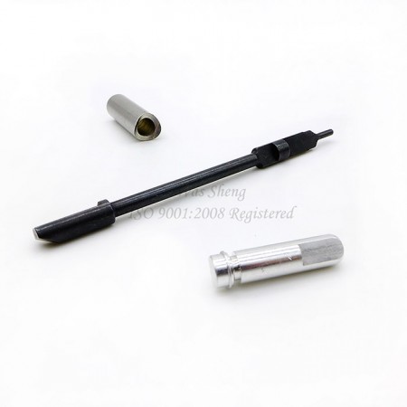 Front-Firing-Pin aus legiertem Stahl, schwarz oxidiert, Abstandshalter, Aluminiumwelle