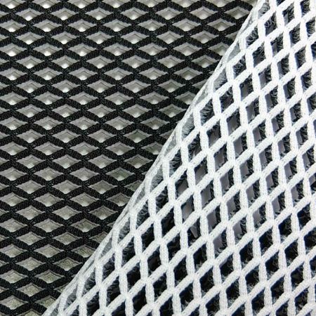 Malha espaçadora de padrão diamante sem emenda de duas cores reciclada – malha de ar, espessura 3,0mm, 100% rePoliéster