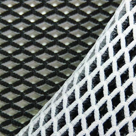 DT241-A-再生双色菱纹三明治网布– 透气网布, 厚度3.0mm, 100%再生涤纶(回收聚酯纤维)