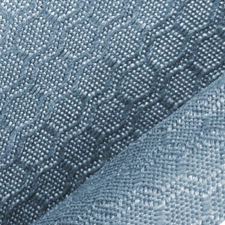 HL18IT0483R là vải dệt được làm từ chai nhựa PET tái chế với họa tiết tổ ong ở mặt trước.