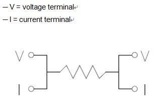 Diagrama esquemático - Resistor de detección de corriente de alta precisión de cuatro terminales (serie 4T)