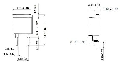 Dimensions des résistances de puissance TO-263 - Série STR50