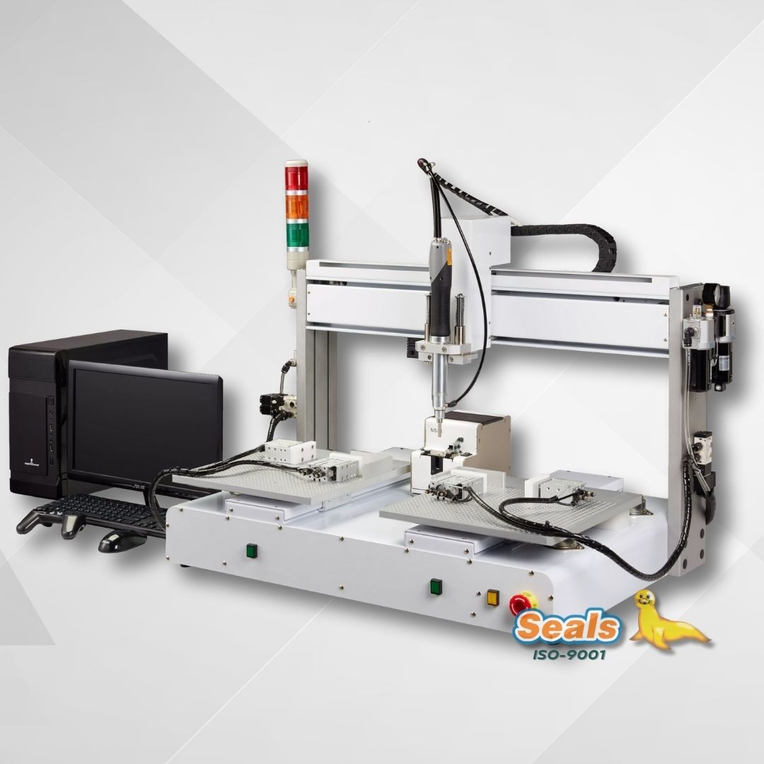 Máy cấp vít tự động hút chân không loại robot kép Y - Robot loại hút chân không Double Y tự động cấp vít (Mẫu: CM-TABLE-V-2Y) (Chức năng: phát hiện thông minh) (Vít phù hợp: M1.4-M5)