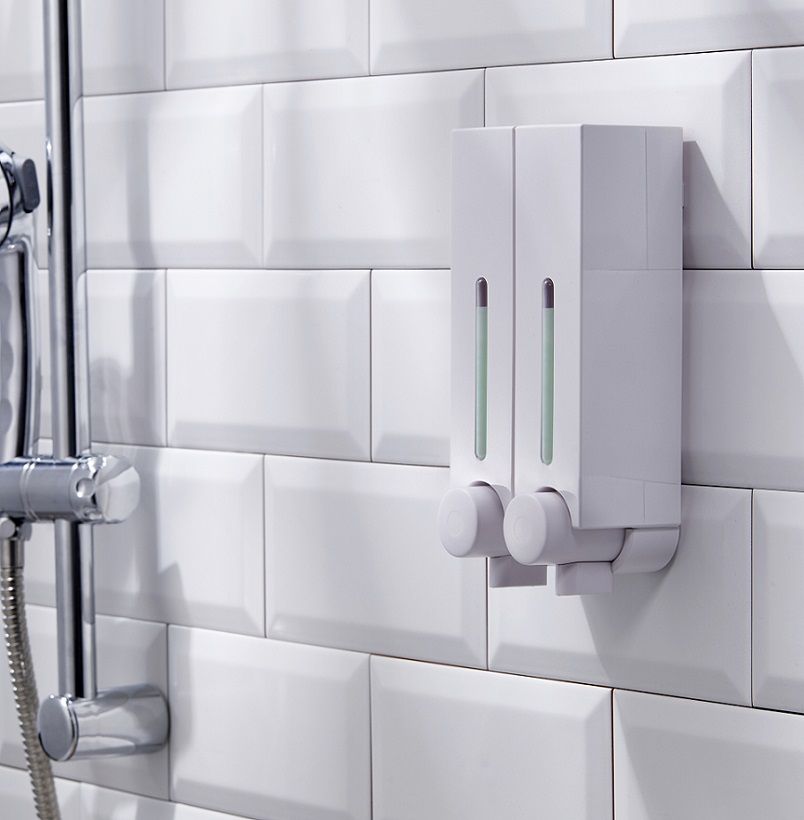 Distributeur De Savon Mural Sans Perçage 800 Ml - Blanc, Pour Salles De Bain Commerciales Ou Maison, Facile à Installer