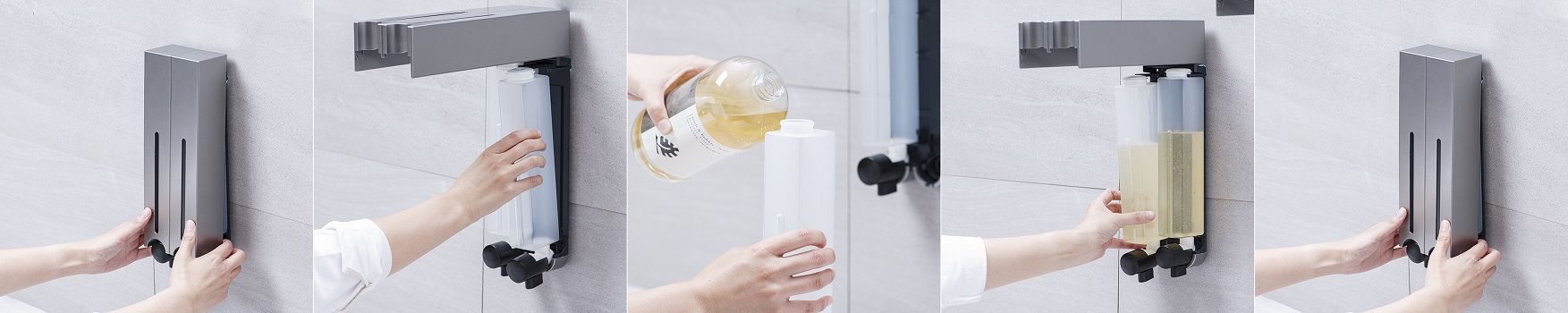 Distributeur de savon à remplacement rapide et recharge.